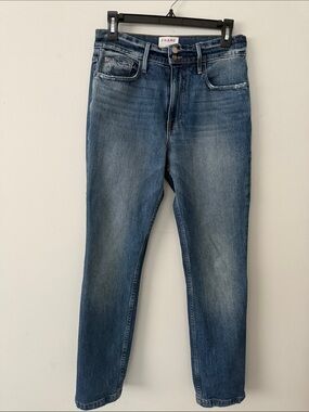 Frame Denim Women’s Slim Straight Jeans in Mid Blue Wash